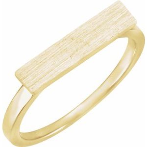 14K Yellow Gold 16x4 mm Rectangle Signet Ring