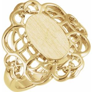 11x6.5 mm Oval Signet Ring