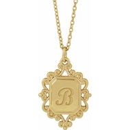 Engravable Scroll Necklace or Pendant