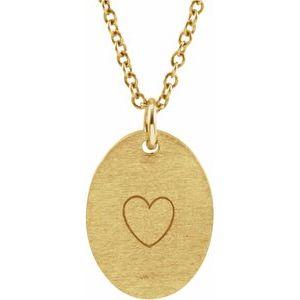 18K Yellow Gold Vermeil Be Posh�� Engravable Oval Pendant