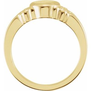 18K Yellow Gold 9.7x8 mm Oval Signet Ring