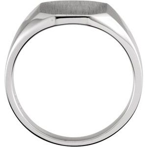 10K White Gold 12x10 mm Octagon Signet Ring