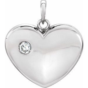 1/6 CT Natural Diamond Heart Pendant