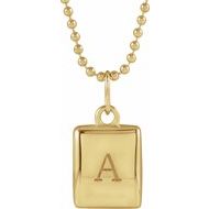 Engravable Puffed Dog Tag Necklace or Pendant