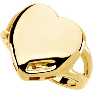 10K Yellow Gold 2-Stone Engravable Family Heart Ring Mounting