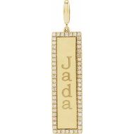 Engravable Accented Bar Charm/Pendant
