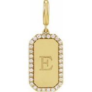 Engravable Accented Dog Tag Charm/Pendant