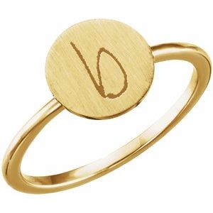 14K Yellow Gold Be Posh�� Engravable Signet Ring