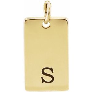 18K Yellow Gold Vermeil Be Posh�� Engravable Rectangle Pendant