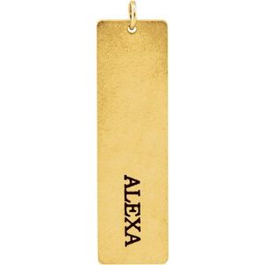 18K Yellow Gold Vermeil Be Posh�� Engravable Rectangle Pendant