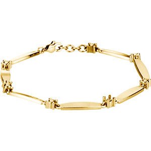 14K Yellow Gold 1-Stone Family Engravable Bracelet Mounting