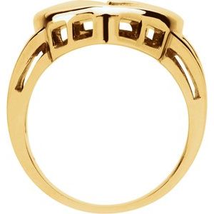 18K Yellow Gold 1-Stone Engravable Family Heart Ring Mounting