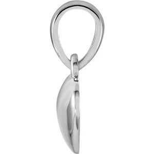 14K White Gold 13.55x8.35 mm Heart Pendant Mounting for 2 mm Round