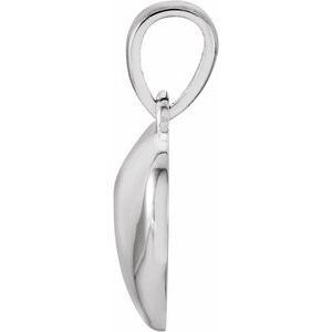 14K White Gold 16.75x12.15 mm Heart Pendant Mounting for 2.4 mm Round