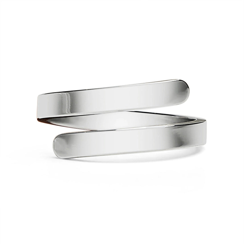 Customizable Stainless Steel 2-Name Wrap Ring