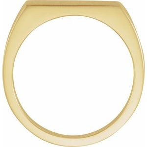14K Yellow Gold Rectangle Signet Ring