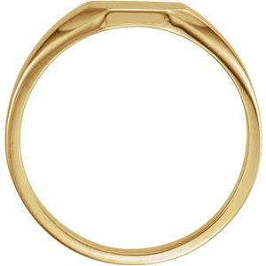 14K Yellow Gold 9x7 mm Octagon Signet Ring
