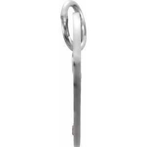 14K White Gold 2-Stone Posh Mommy�� Small Engravable Heart Loop Charm/Pendant Mounting