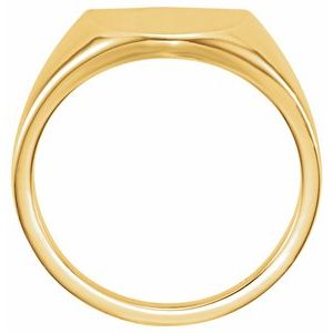 14K Yellow Gold 11 mm Shield Signet Ring
