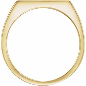 14K Yellow Gold 15x7 mm Rectangle Signet Ring