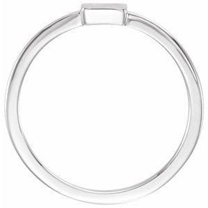 14K White Gold 7x5 mm Rectangle Signet Ring
