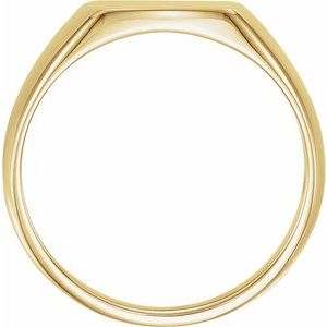 14K Yellow Gold 13x12 mm Rectangle Signet Ring