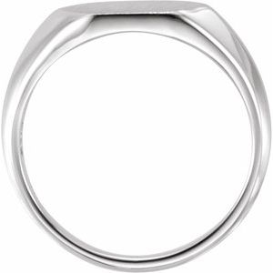 Sterling Silver 12x10 mm Geometric Signet Ring