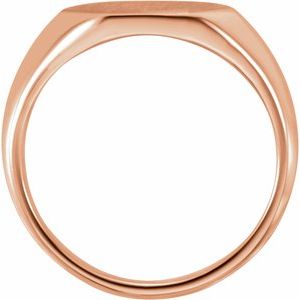 14K Rose Gold 12x10 mm Geometric Signet Ring