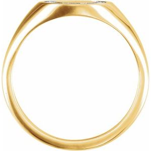 14K Yellow Gold 1/6 CTW Natural Diamond Halo-Style Signet Ring
