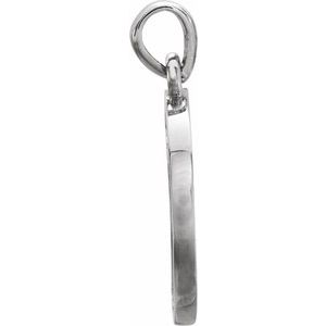 14K White Gold 1.3 mm Round Engravable Halo-Style Pendant Mounting