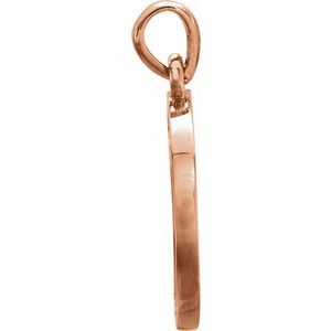 14K Rose Gold 1.3 mm Round Engravable Halo-Style Pendant Mounting