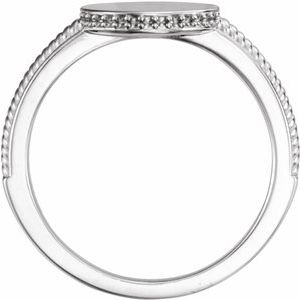 Platinum .8 mm Round Accented Signet Ring Mounting