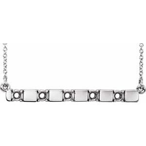 Platinum 5-Stone Family Engravable Bar 16-18" Necklace Mounting