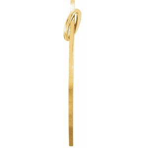 14K Yellow Gold 1-Stone Posh Mommy�� Large Engravable Heart Loop Pendant Mounting