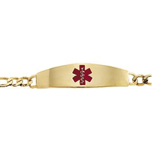 Medical Identification Red Enamel 8" Bracelet