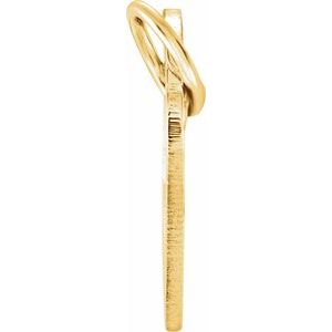 14K Yellow Gold 1-Stone Posh Mommy�� Small Engravable Heart Loop Charm/Pendant Mounting