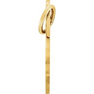 18K Yellow Gold Vermeil 1-Stone Posh Mommy�� Medium Engravable Heart Loop Pendant Mounting