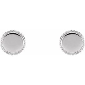 Sterling Silver Engravable Rope Earrings