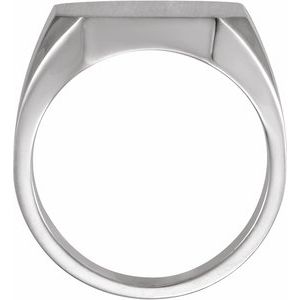 Sterling Silver 18x16 mm Octagon Signet Ring