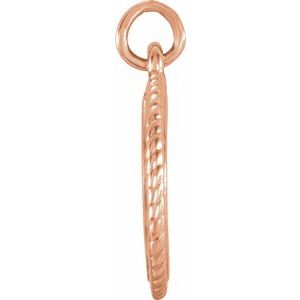 14K Rose Gold Engravable Round Rope Pendant