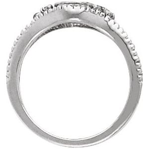 Sterling Silver 1.5 mm Round Accented Oval Signet Ring Mounting