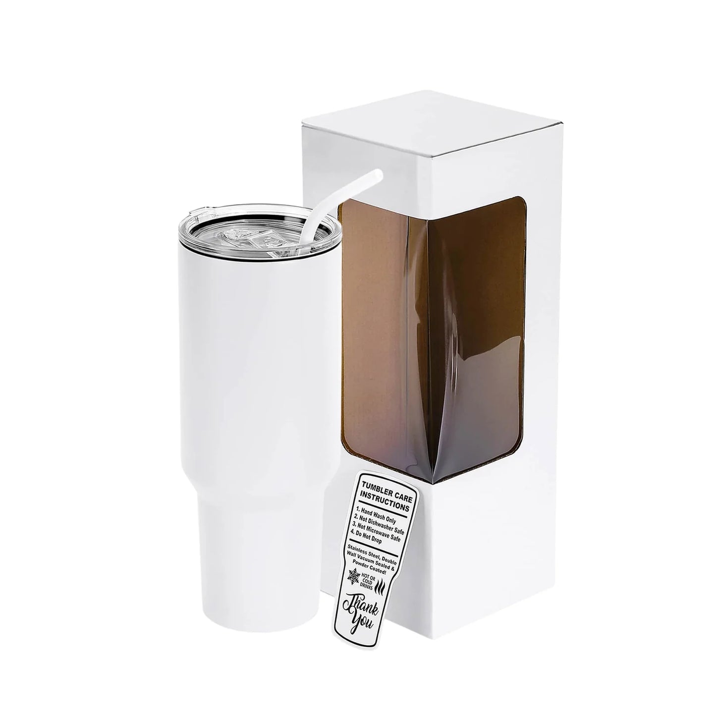 Customizable 40z Tumbler with Removable Handle