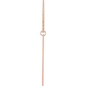 14K Rose Gold-Plated Sterling Silver Roman Numeral Date Dog Tag 20" Necklace