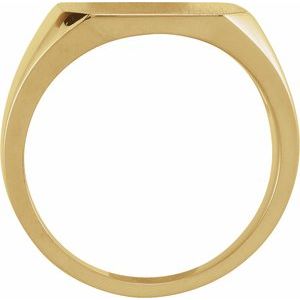14K Yellow Gold 15 mm Octagon Signet Ring