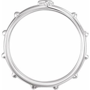 10K X1 White Gold 2.5 mm Rosary Ring Size 9