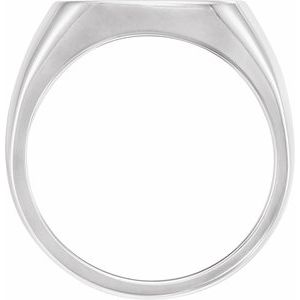 14K White Gold Square Signet Ring