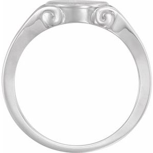 Sterling Silver 12x10 mm Oval Signet Ring