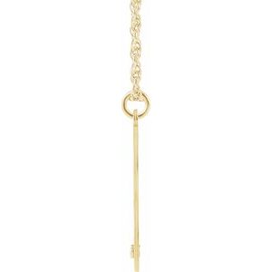 10K Yellow Gold Engravable Imitation Alexandrite Initial C 18" Necklace