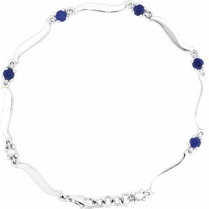14K White Gold 5-Stone Family Engravable Bracelet Mounting