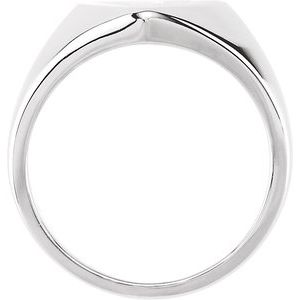 18K White Gold Heart Signet Ring